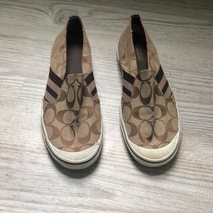 Coach canvas flats / slip-on shoes. Size 8